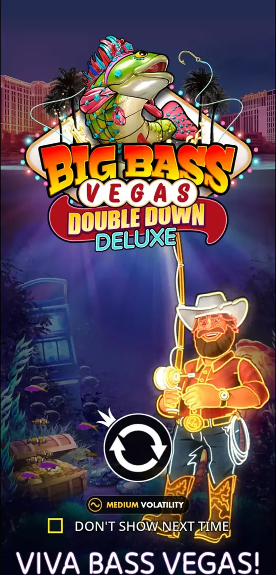 Big Bass Vegas Double Down Deluxe on a phone in portrait mode